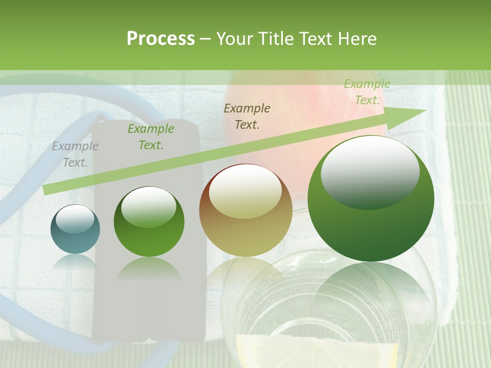 A Glass Of Water, Lemon, And A Piece Of Fruit On A Mat PowerPoint Template