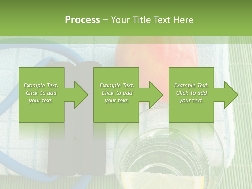 A Glass Of Water, Lemon, And A Piece Of Fruit On A Mat PowerPoint Template