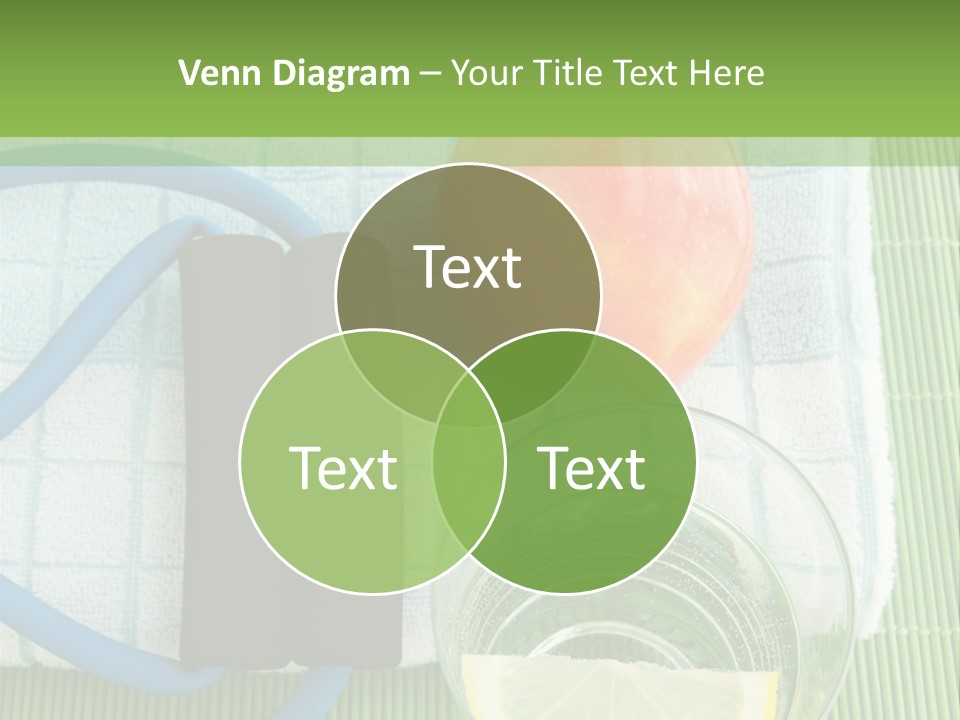 A Glass Of Water, Lemon, And A Piece Of Fruit On A Mat PowerPoint Template