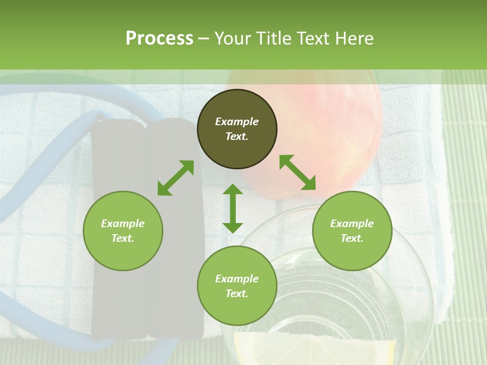 A Glass Of Water, Lemon, And A Piece Of Fruit On A Mat PowerPoint Template