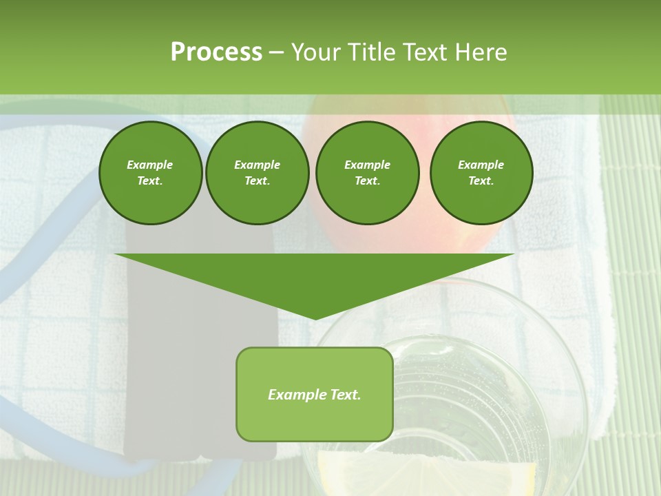 A Glass Of Water, Lemon, And A Piece Of Fruit On A Mat PowerPoint Template