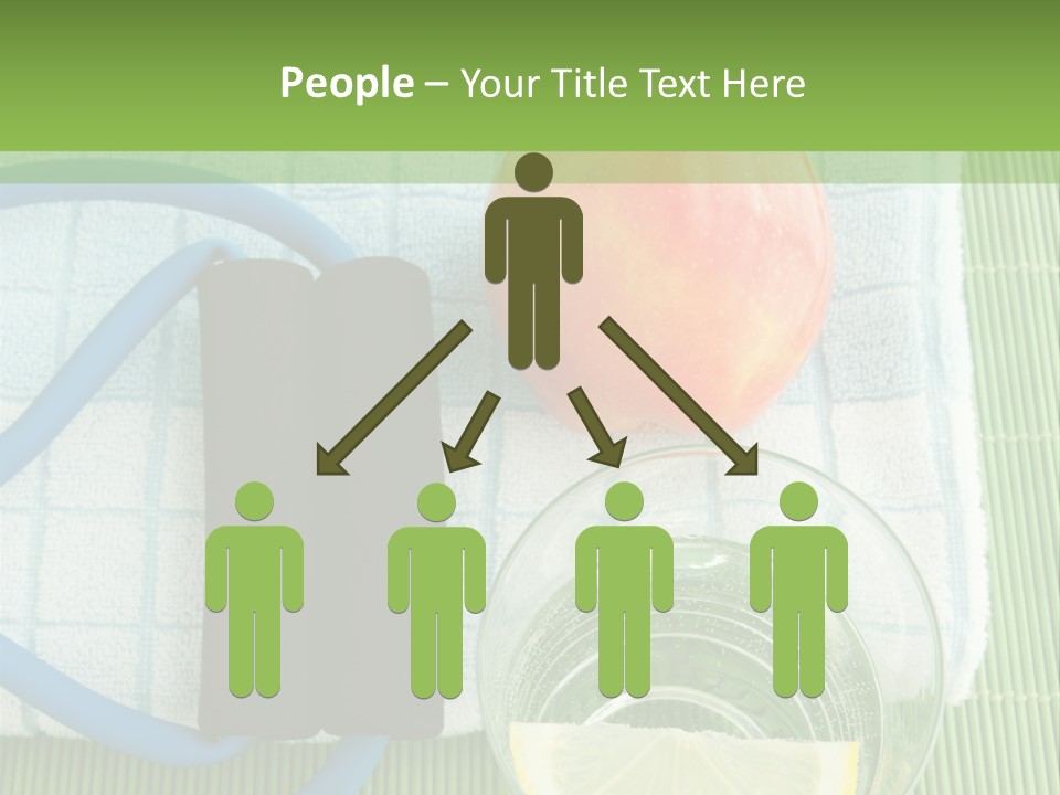 A Glass Of Water, Lemon, And A Piece Of Fruit On A Mat PowerPoint Template
