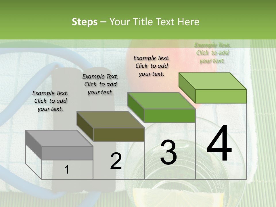 A Glass Of Water, Lemon, And A Piece Of Fruit On A Mat PowerPoint Template