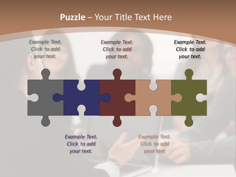 A Group Of People Sitting At A Table With A Laptop PowerPoint Template