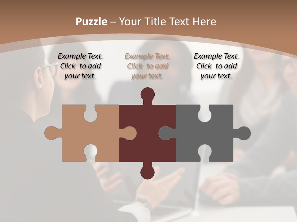 A Group Of People Sitting At A Table With A Laptop PowerPoint Template