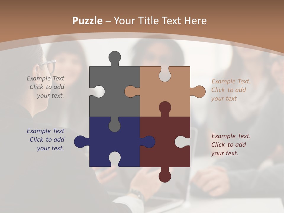 A Group Of People Sitting At A Table With A Laptop PowerPoint Template
