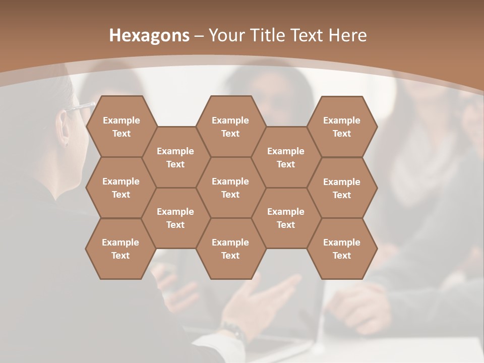 A Group Of People Sitting At A Table With A Laptop PowerPoint Template