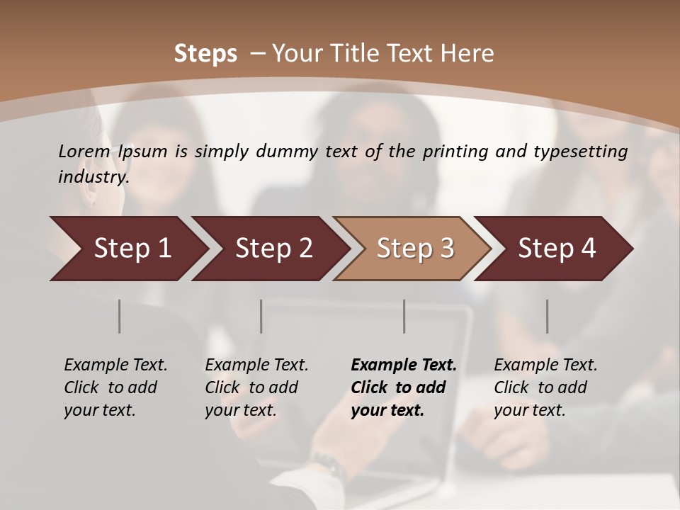 A Group Of People Sitting At A Table With A Laptop PowerPoint Template