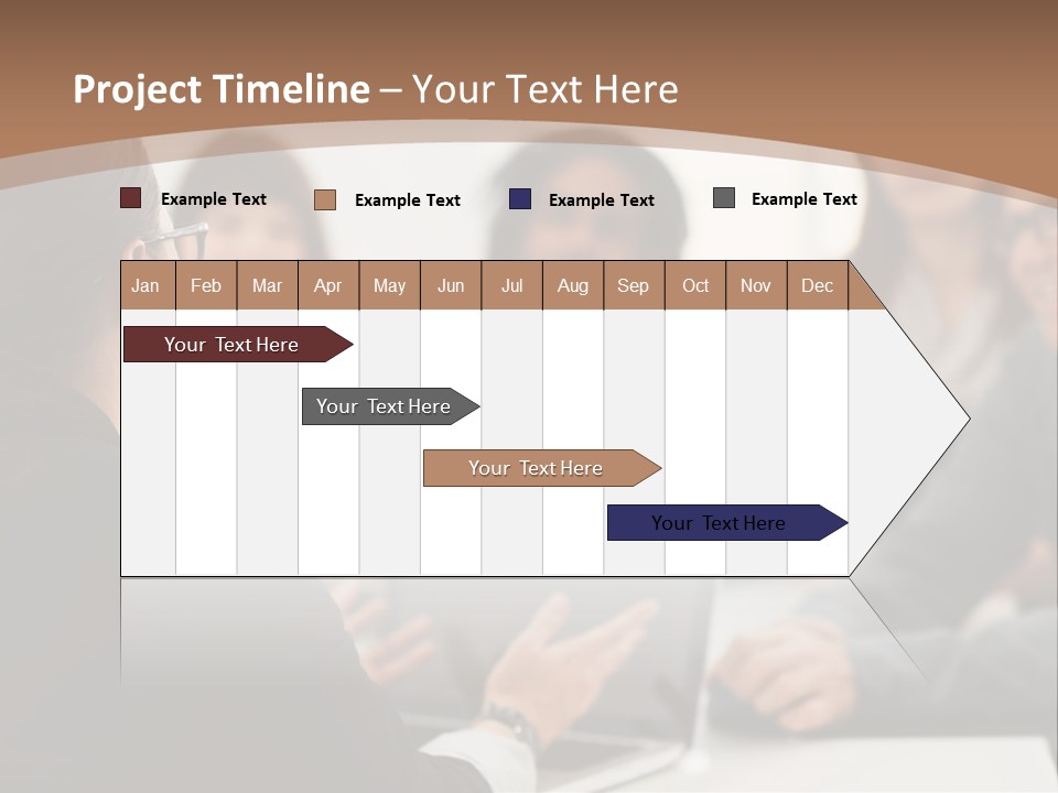 A Group Of People Sitting At A Table With A Laptop PowerPoint Template