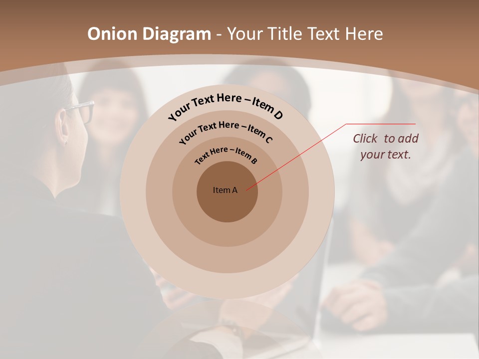 A Group Of People Sitting At A Table With A Laptop PowerPoint Template