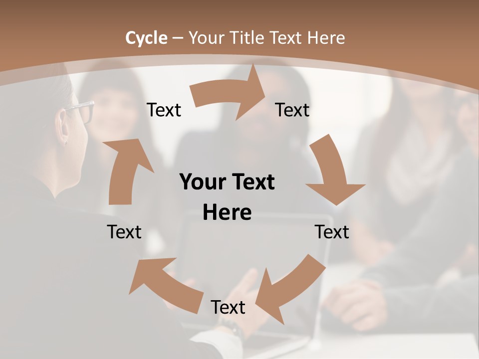 A Group Of People Sitting At A Table With A Laptop PowerPoint Template