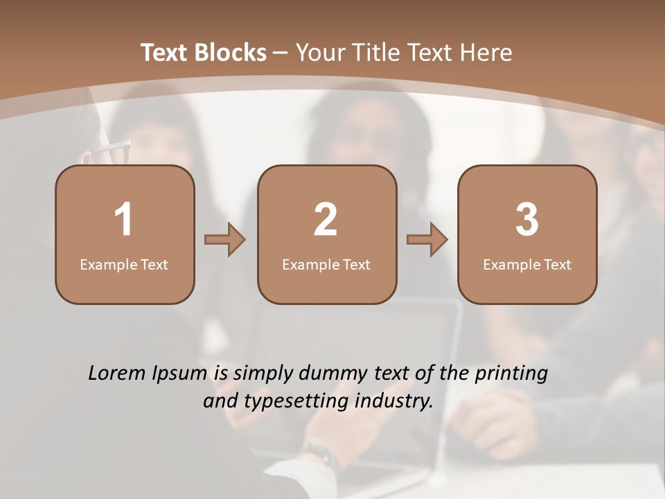 A Group Of People Sitting At A Table With A Laptop PowerPoint Template