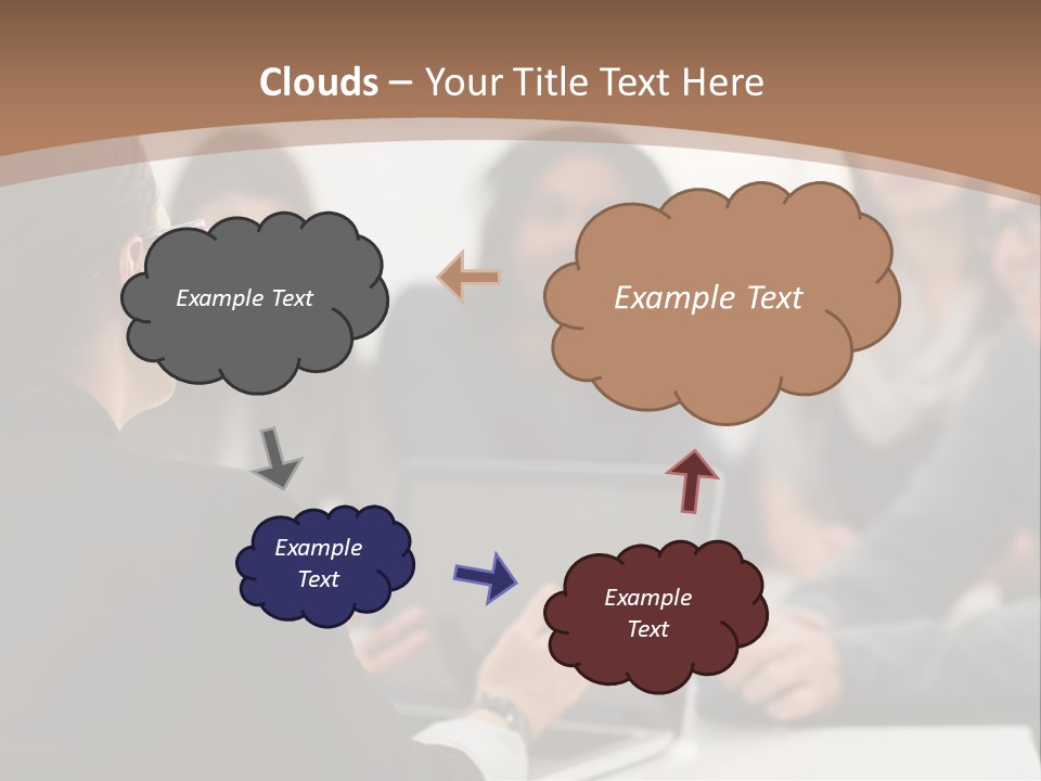 A Group Of People Sitting At A Table With A Laptop PowerPoint Template