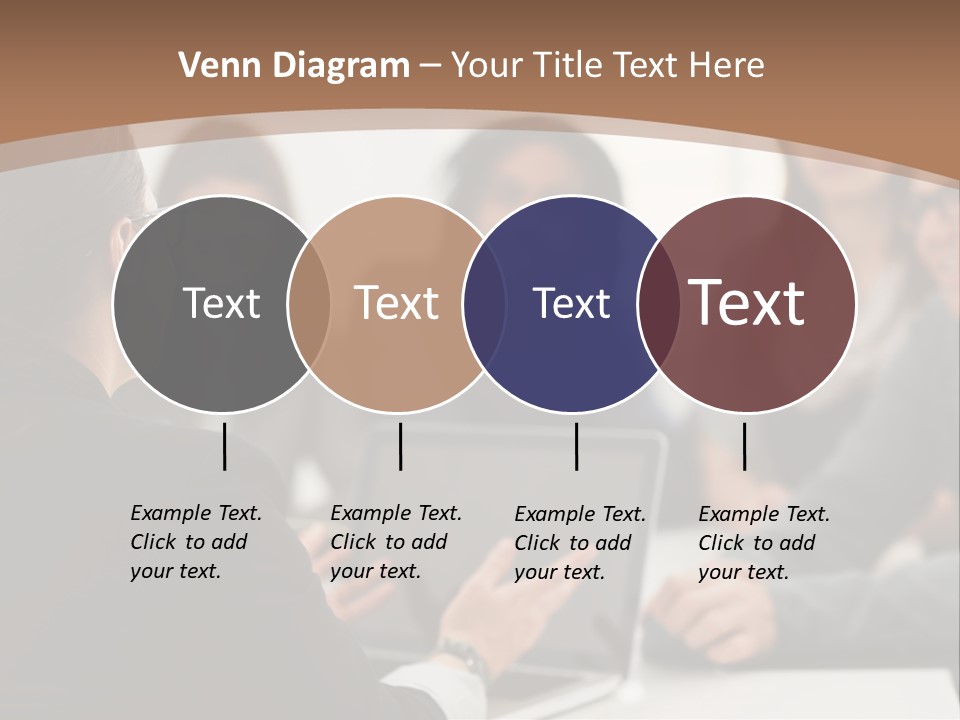 A Group Of People Sitting At A Table With A Laptop PowerPoint Template