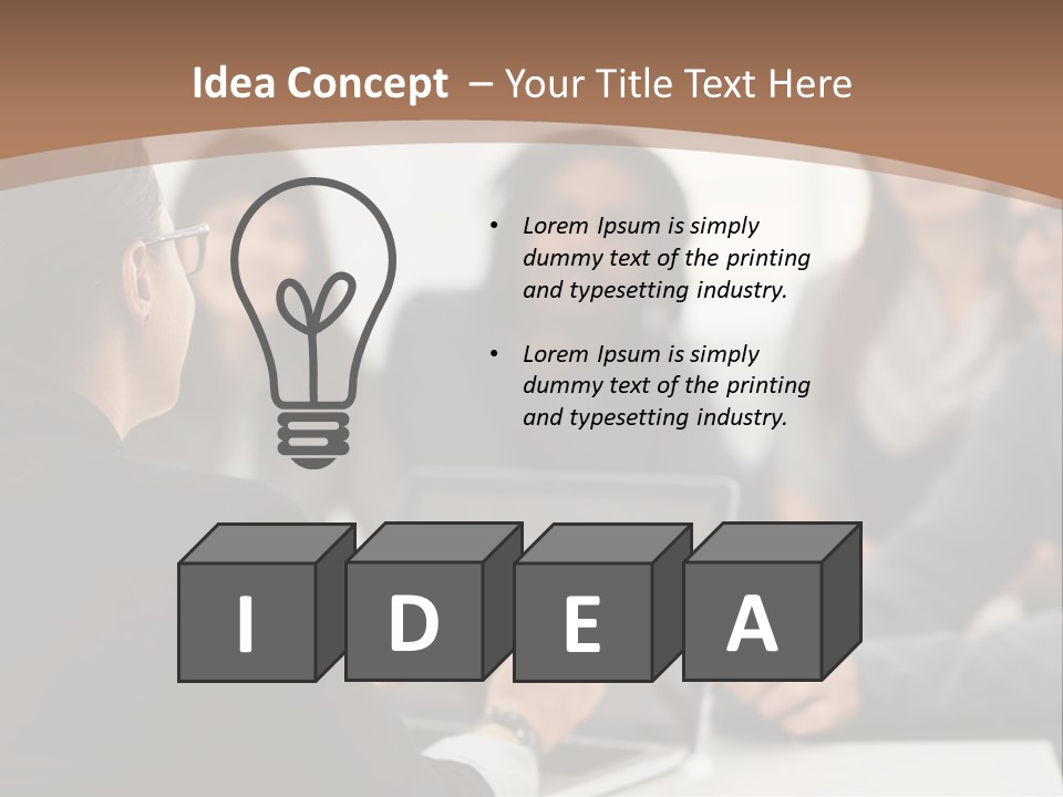 A Group Of People Sitting At A Table With A Laptop PowerPoint Template
