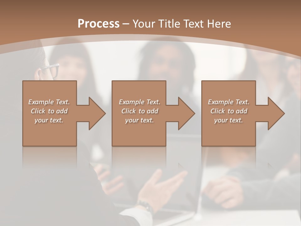 A Group Of People Sitting At A Table With A Laptop PowerPoint Template