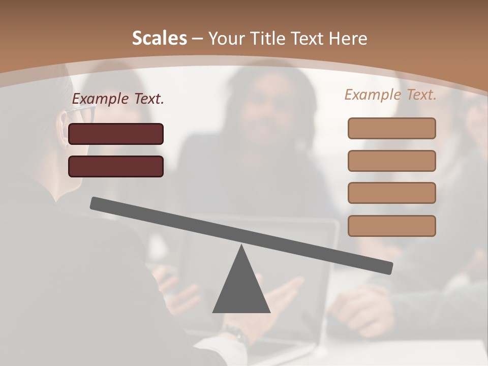 A Group Of People Sitting At A Table With A Laptop PowerPoint Template