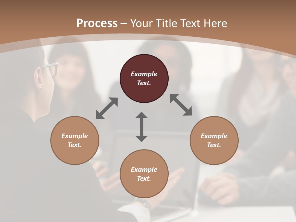 A Group Of People Sitting At A Table With A Laptop PowerPoint Template