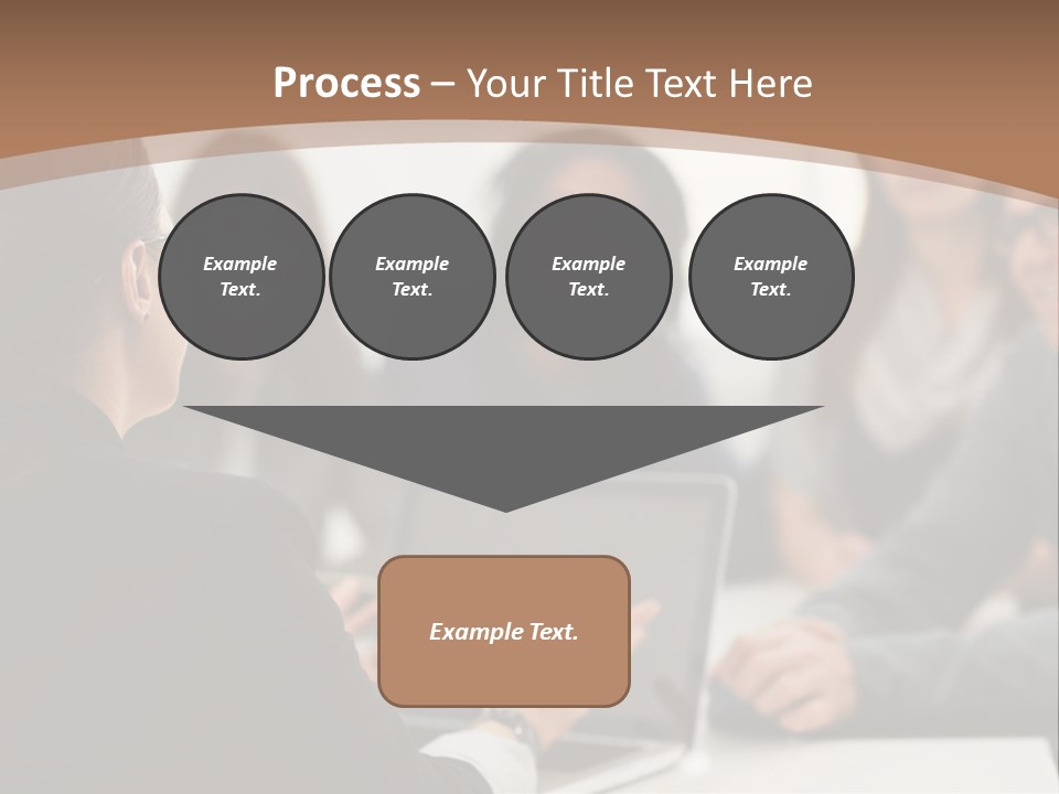 A Group Of People Sitting At A Table With A Laptop PowerPoint Template