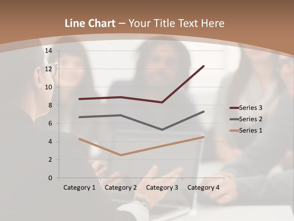 A Group Of People Sitting At A Table With A Laptop PowerPoint Template