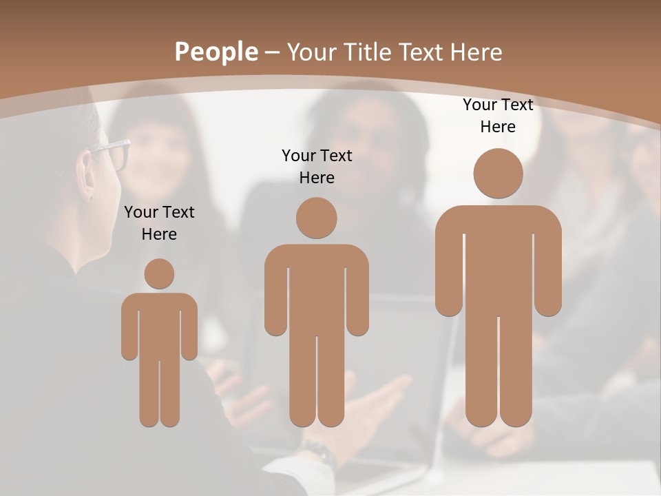 A Group Of People Sitting At A Table With A Laptop PowerPoint Template