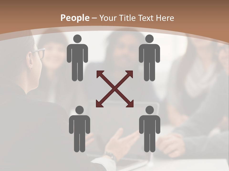 A Group Of People Sitting At A Table With A Laptop PowerPoint Template