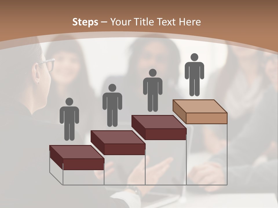 A Group Of People Sitting At A Table With A Laptop PowerPoint Template