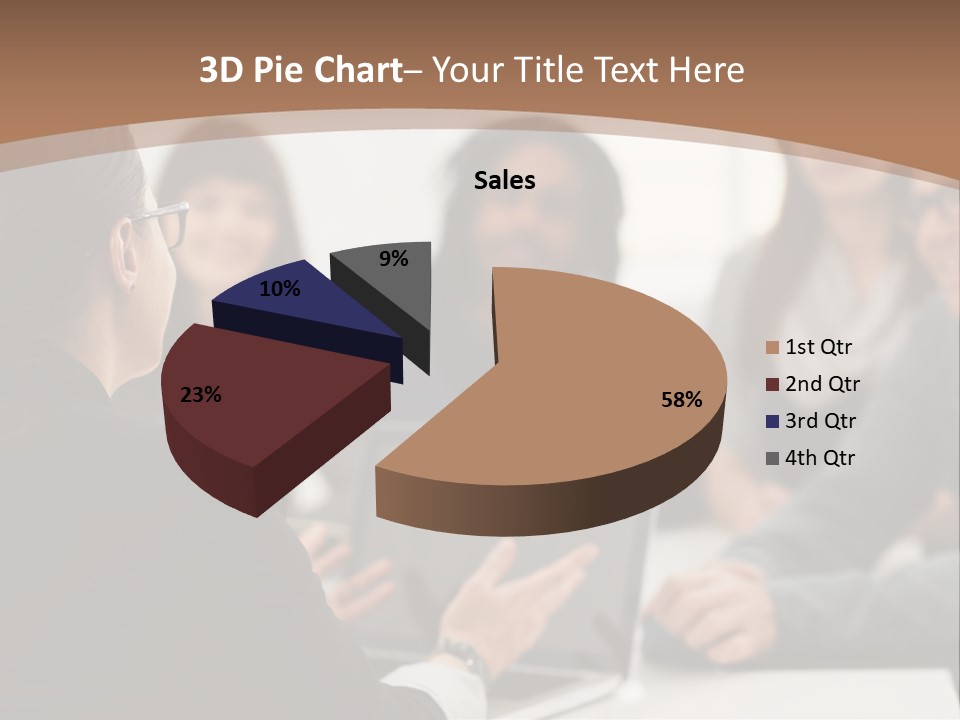 A Group Of People Sitting At A Table With A Laptop PowerPoint Template