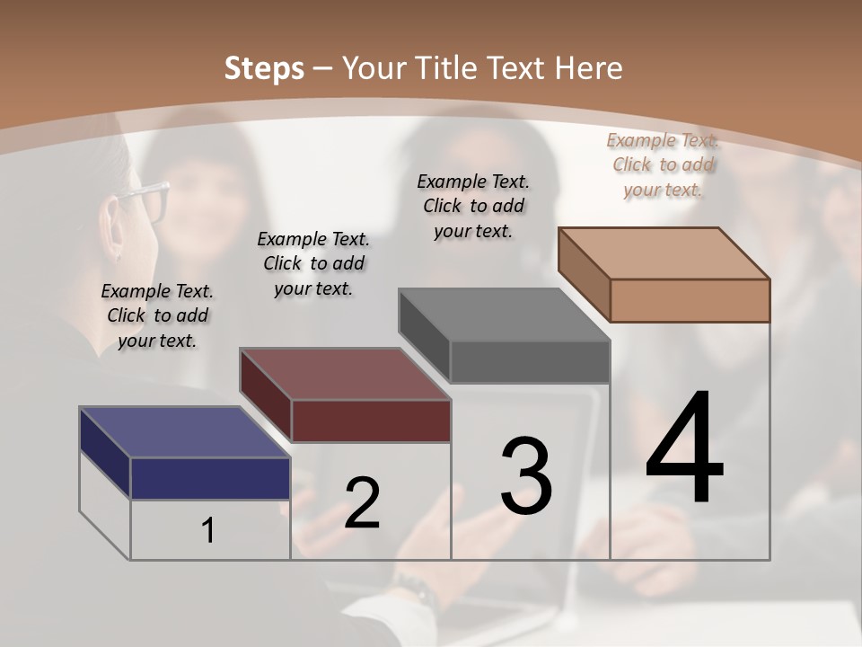 A Group Of People Sitting At A Table With A Laptop PowerPoint Template