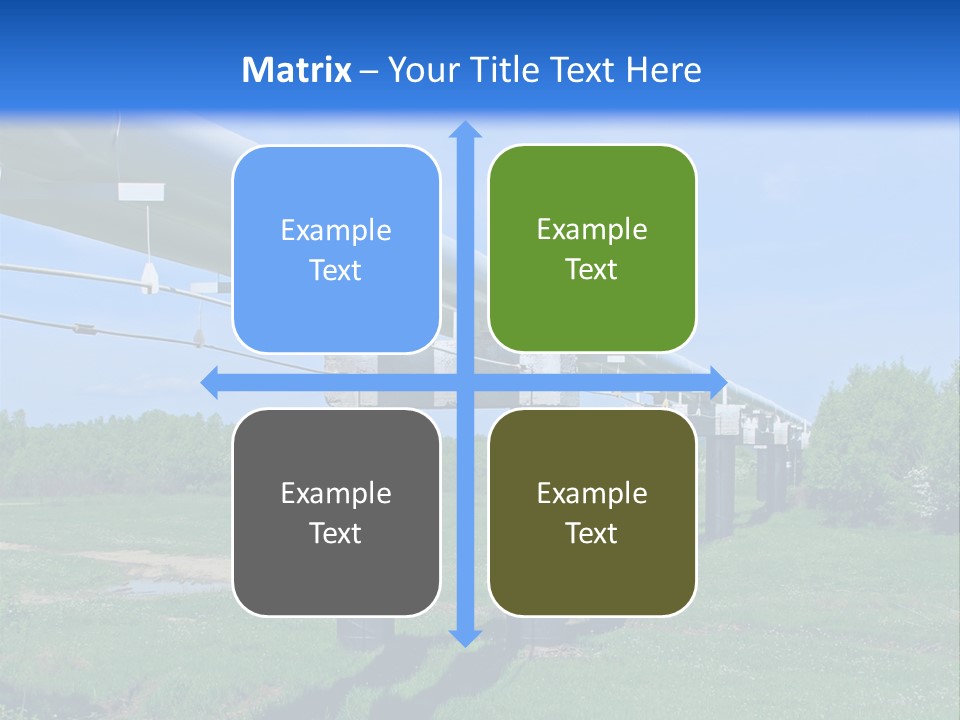 A Row Of Power Lines In A Green Field PowerPoint Template