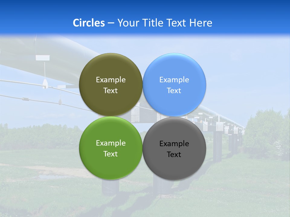 A Row Of Power Lines In A Green Field PowerPoint Template