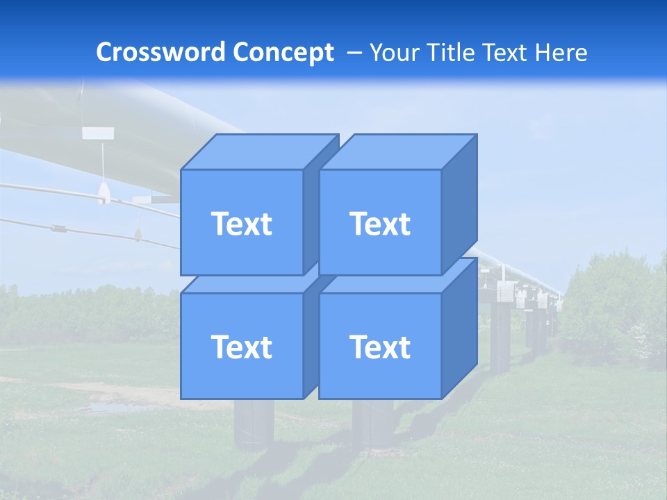 A Row Of Power Lines In A Green Field PowerPoint Template