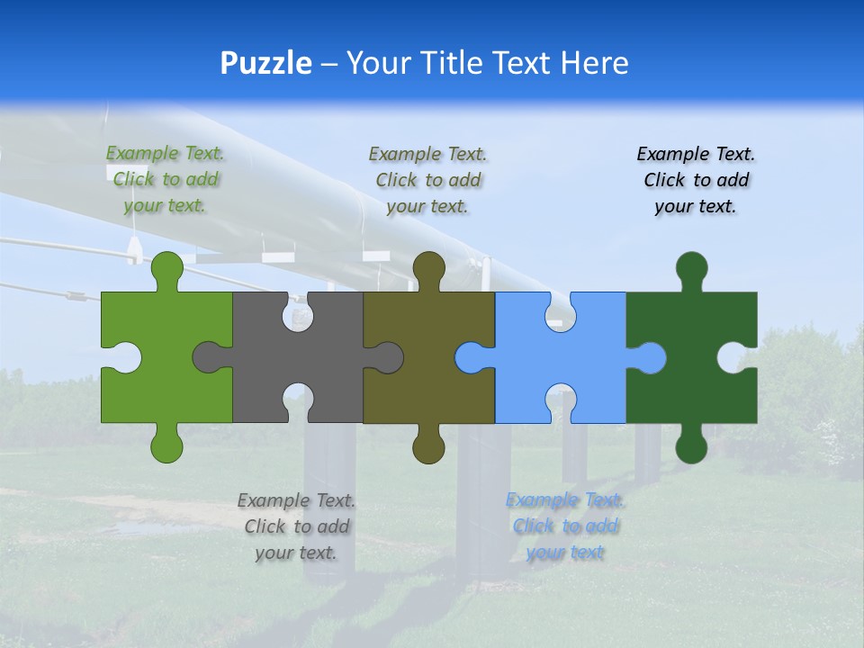A Row Of Power Lines In A Green Field PowerPoint Template