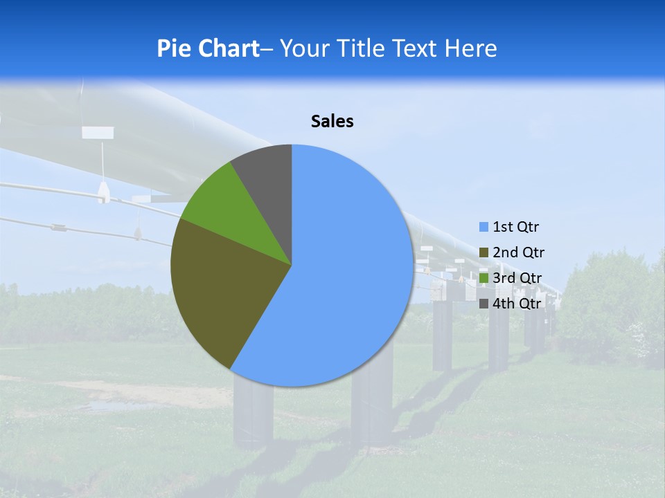 A Row Of Power Lines In A Green Field PowerPoint Template
