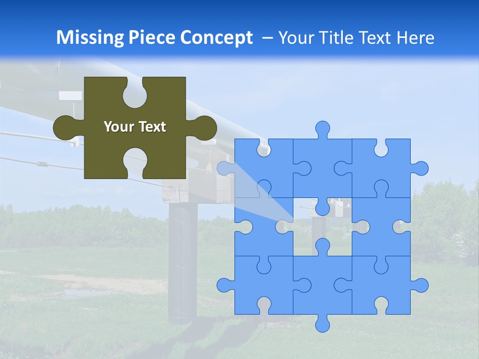 A Row Of Power Lines In A Green Field PowerPoint Template