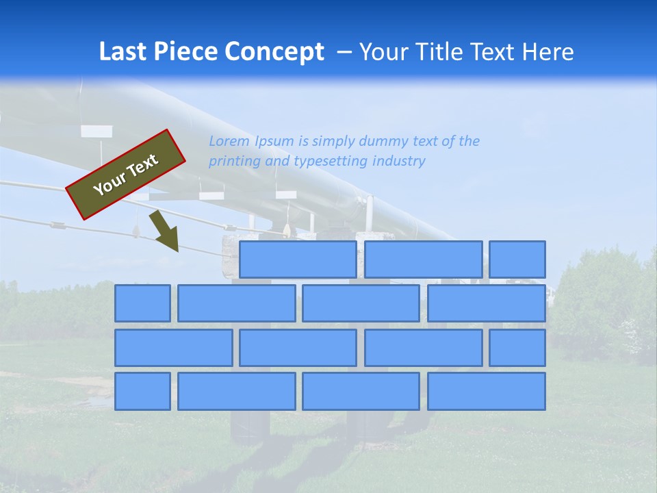 A Row Of Power Lines In A Green Field PowerPoint Template