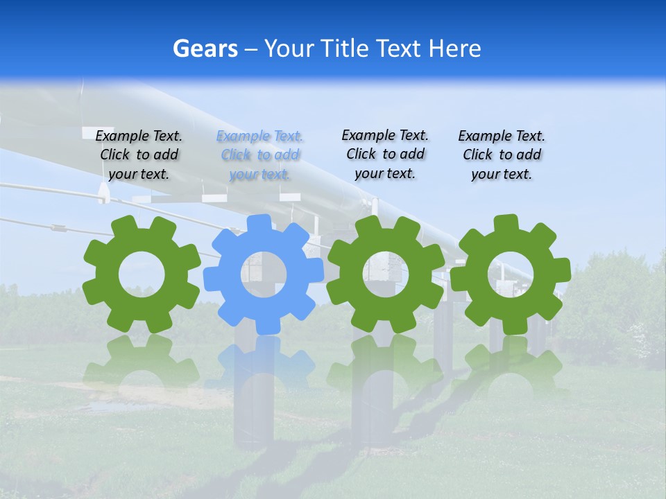 A Row Of Power Lines In A Green Field PowerPoint Template