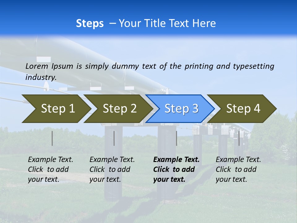 A Row Of Power Lines In A Green Field PowerPoint Template