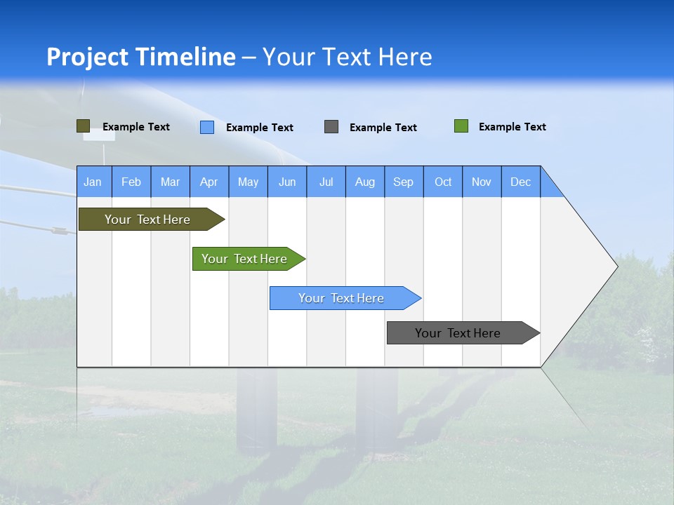 A Row Of Power Lines In A Green Field PowerPoint Template