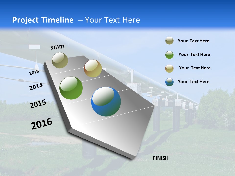 A Row Of Power Lines In A Green Field PowerPoint Template