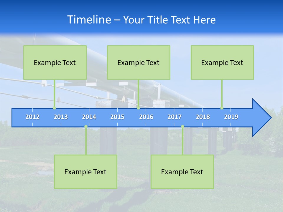 A Row Of Power Lines In A Green Field PowerPoint Template