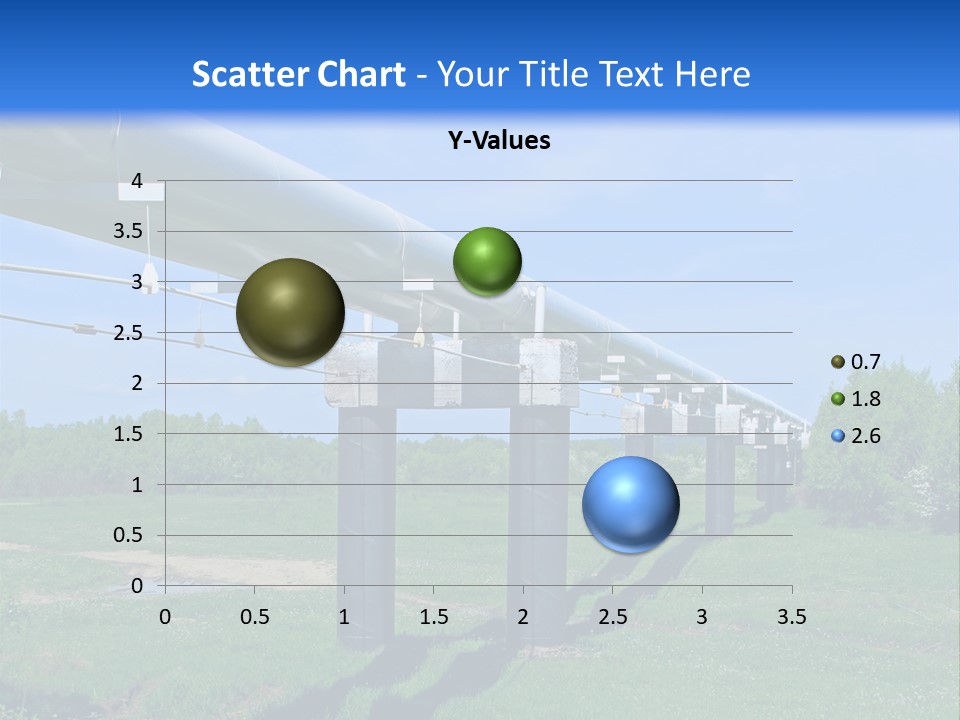 A Row Of Power Lines In A Green Field PowerPoint Template