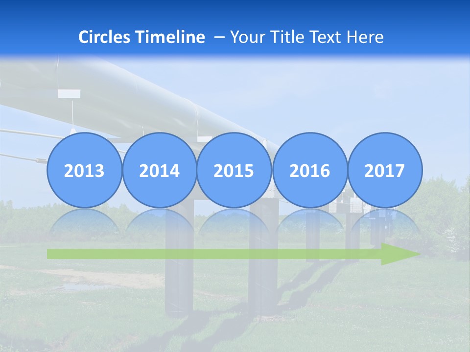 A Row Of Power Lines In A Green Field PowerPoint Template
