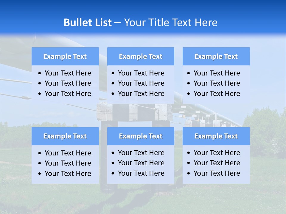 A Row Of Power Lines In A Green Field PowerPoint Template