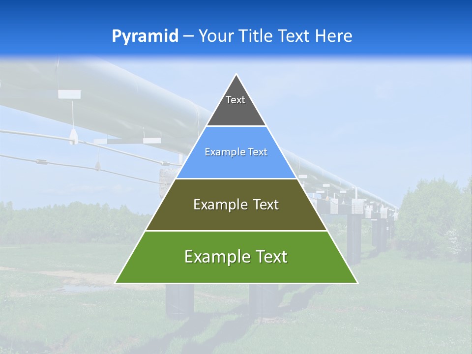 A Row Of Power Lines In A Green Field PowerPoint Template