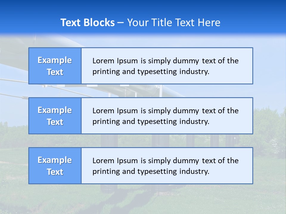 A Row Of Power Lines In A Green Field PowerPoint Template