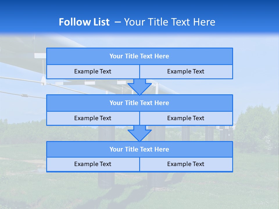 A Row Of Power Lines In A Green Field PowerPoint Template