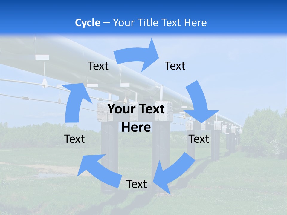 A Row Of Power Lines In A Green Field PowerPoint Template