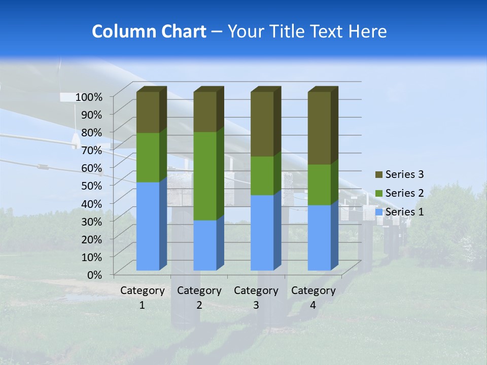 A Row Of Power Lines In A Green Field PowerPoint Template
