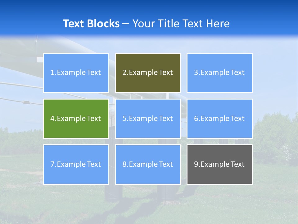 A Row Of Power Lines In A Green Field PowerPoint Template